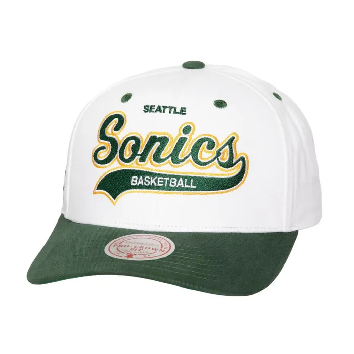 Hats and Headwear Men Mitchell and Ness Tail Sweep Pro Snapback HWC Seattle Supersonics