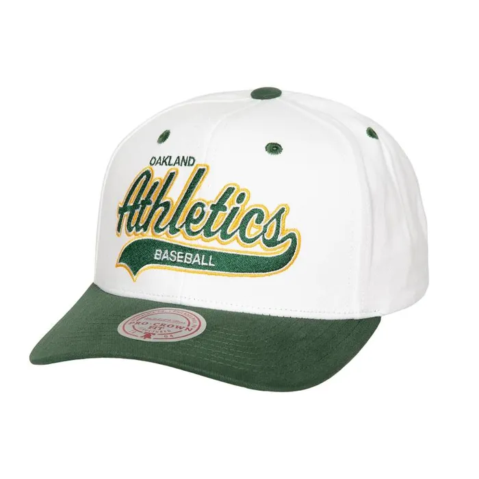 Hats and Headwear Men Mitchell and Ness Tail Sweep Pro Snapback Oakland Athletics