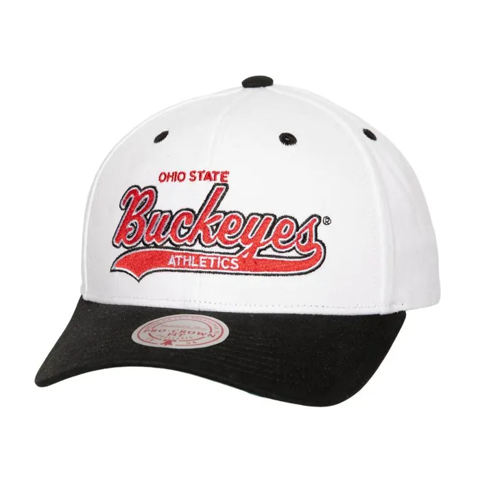 Hats and Headwear Men Mitchell and Ness Tail Sweep Pro Snapback Ohio State