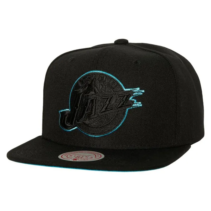 Hats and Headwear Men Mitchell and Ness TC Bottoms Snapback HWC Utah Jazz