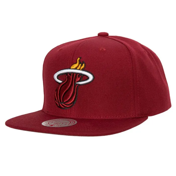 Hats and Headwear Men Mitchell and Ness Team Ground 20 Snapback Miami Heat