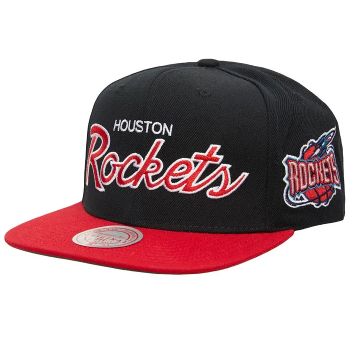 Hats and Headwear Men Mitchell and Ness Team Script 20 Snapback HWC Houston Rockets