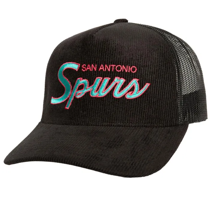 Hats and Headwear Men Mitchell and Ness Times Up Trucker HWC San Antonio Spurs