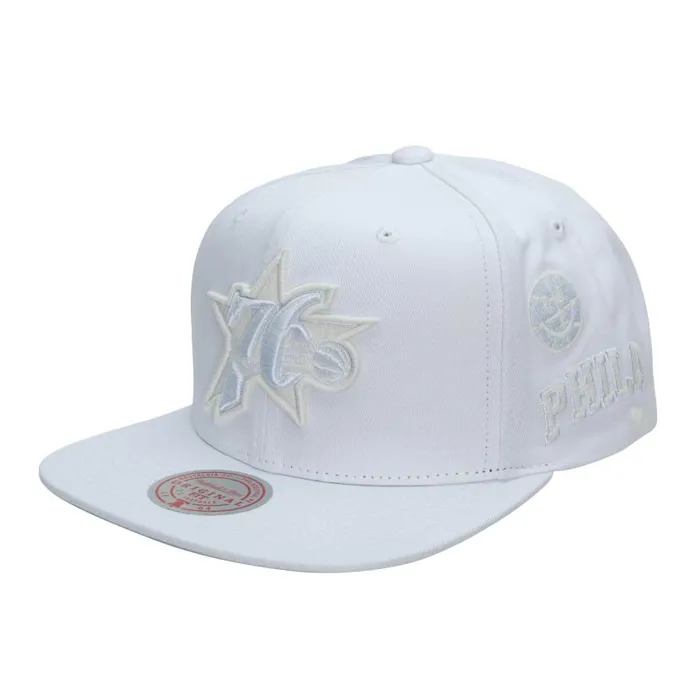 Hats and Headwear Men Mitchell and Ness UV Reactive Snapback HWC Philadelphia 76ers