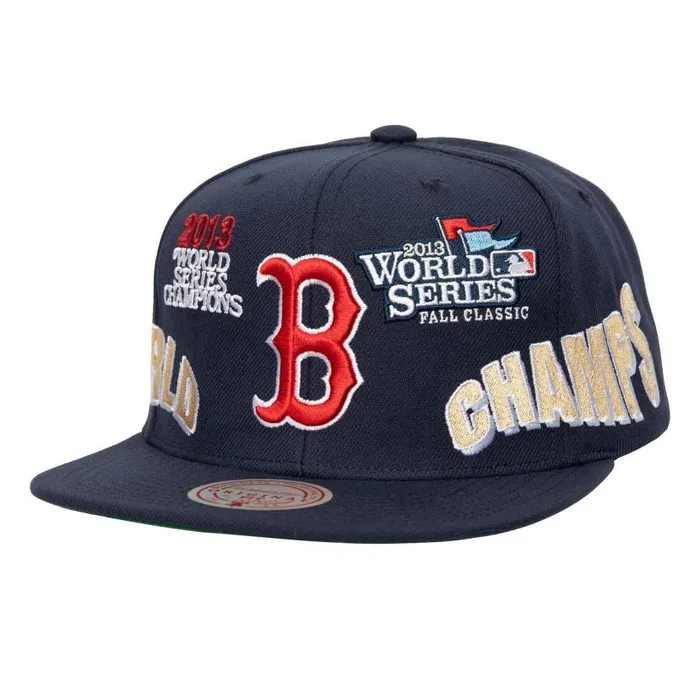Hats and Headwear Men Mitchell and Ness World Champs Snapback Boston Red Sox