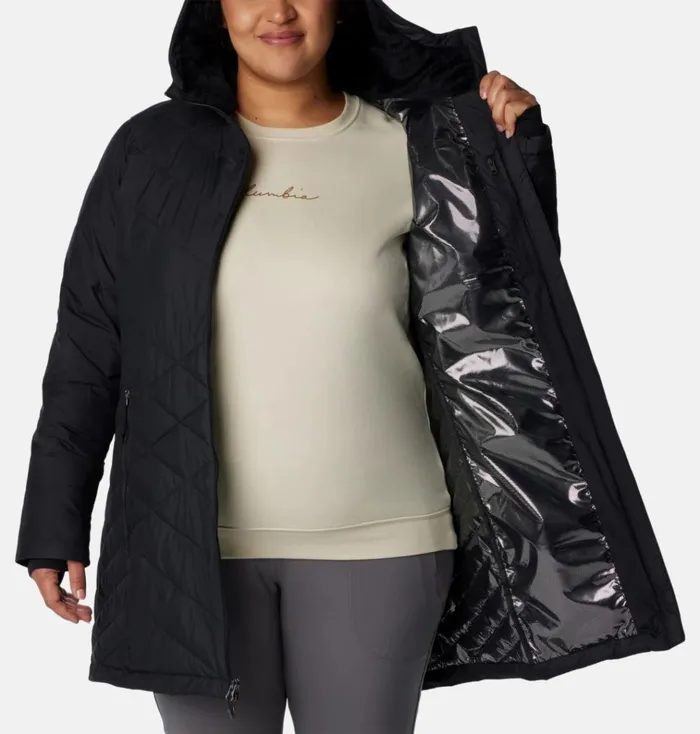 Heavenly Long Hooded Jacket 8211 Plus Size Black Womens Columbia Sportswear Insulated and Down Heavenly Long Hooded Jacket 8211 Plus Size Black Womens Columbia Sportswear Insulated and Down