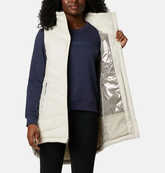 Heavenly Long Vest Chalk Womens Columbia Sportswear Vests