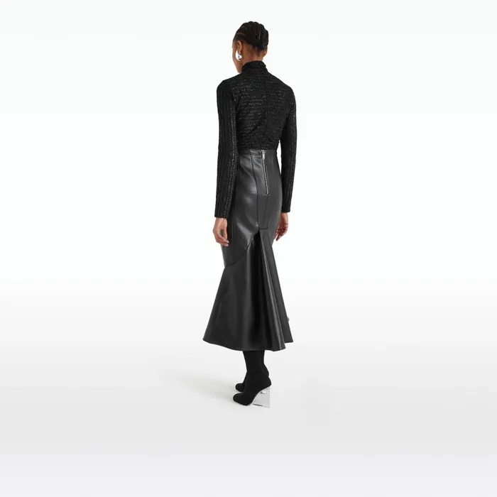 Henner Black Vegan Leather Skirt Women Safiyaa Skirts