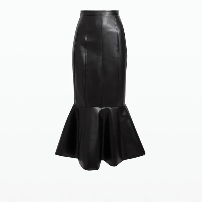 Henner Black Vegan Leather Skirt Women Safiyaa Skirts