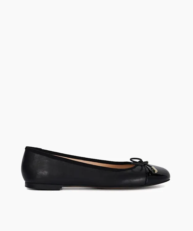 Highest Black Toe Cap Ballet Pump Dune London Black Women Dune London Flat Shoes