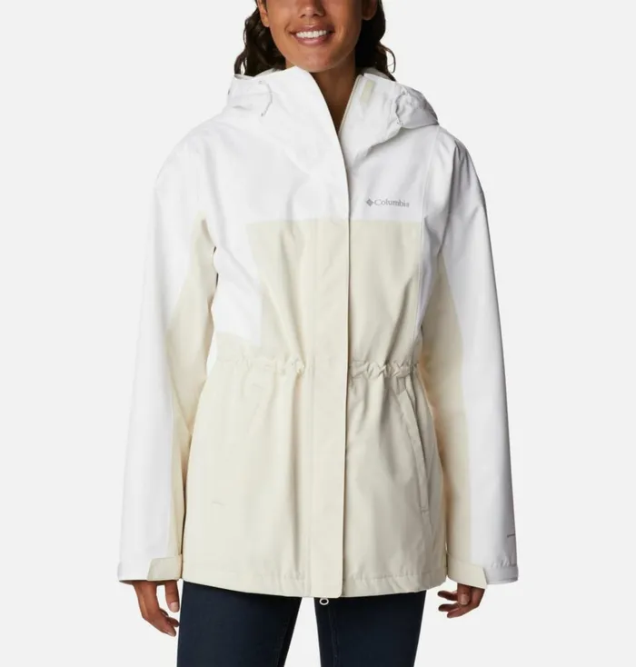 Hikebound Long Rain Jacket Chalk White Womens Columbia Sportswear Rain