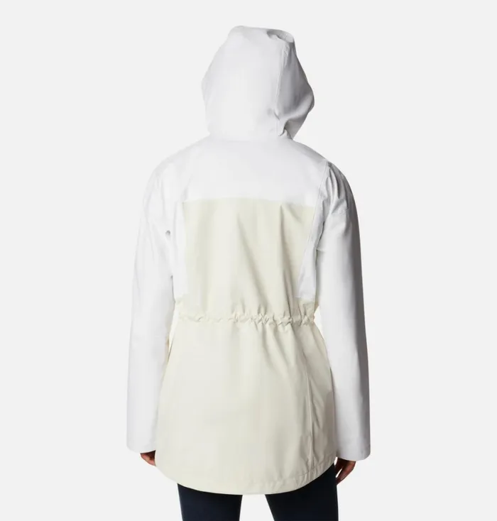 Hikebound Long Rain Jacket Chalk White Womens Columbia Sportswear Rain