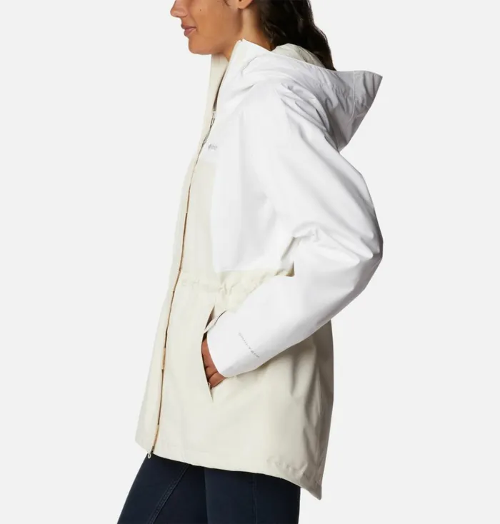 Hikebound Long Rain Jacket Chalk White Womens Columbia Sportswear Rain