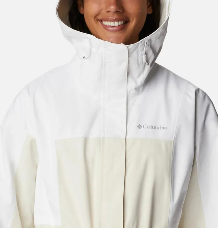 Hikebound Long Rain Jacket Chalk White Womens Columbia Sportswear Rain
