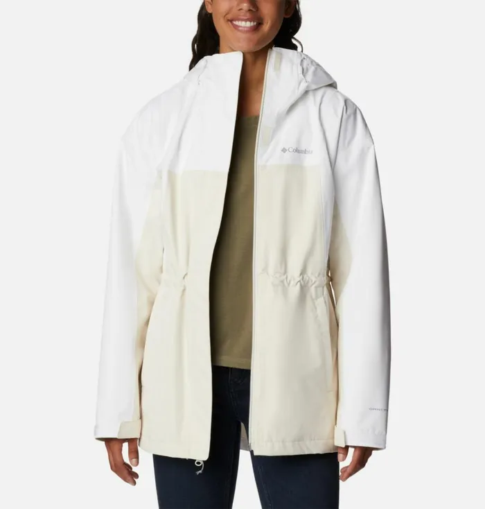 Hikebound Long Rain Jacket Chalk White Womens Columbia Sportswear Rain
