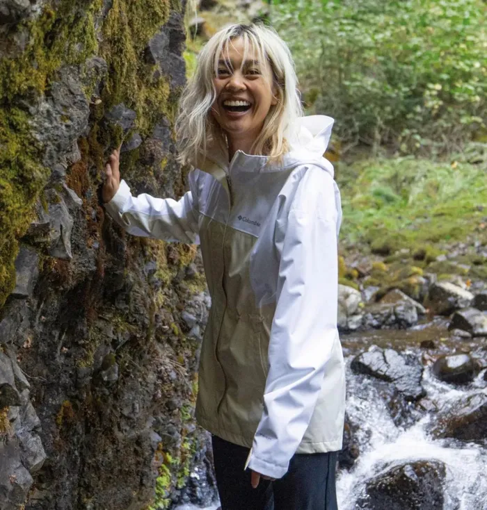 Hikebound Long Rain Jacket Chalk White Womens Columbia Sportswear Rain