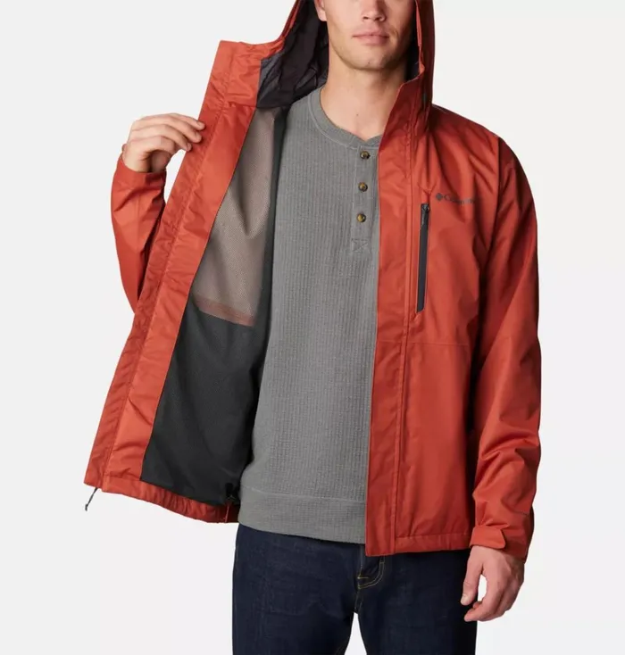 Hikebound Rain Jacket Warp Red Mens Columbia Sportswear Rain