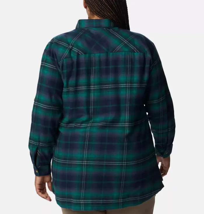 Holly Hideaway Flannel Shirt 8211 Plus Size Spruce Multi Tartan Womens Columbia Sportswear Long Sleeve Holly Hideaway Flannel Shirt 8211 Plus Size Spruce Multi Tartan Womens Columbia Sportswear Long Sleeve