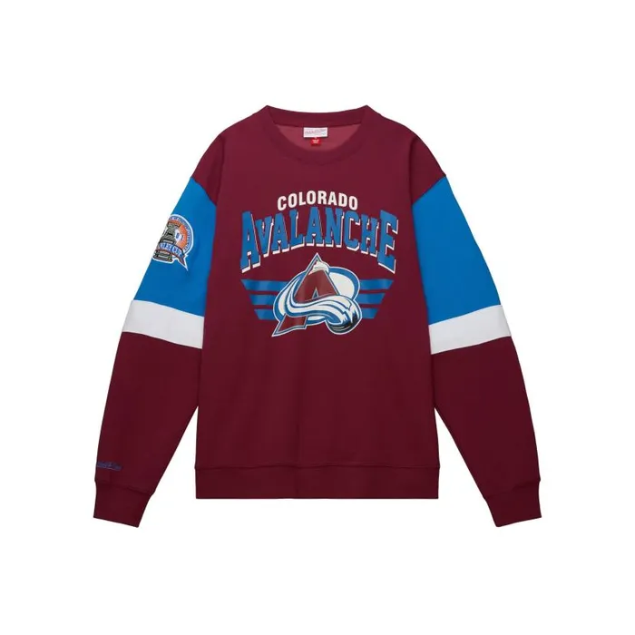 Hoodies and Sweatshirts Men Mitchell and Ness All Over Crew 30 Colorado Avalanche