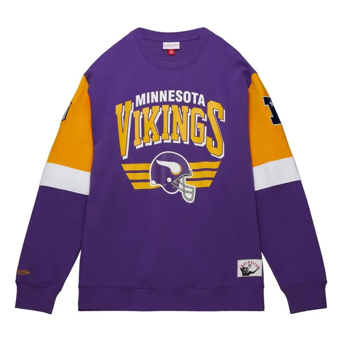 Hoodies and Sweatshirts Men Mitchell and Ness All Over Crew 30 Minnesota Vikings