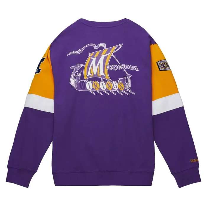 Hoodies and Sweatshirts Men Mitchell and Ness All Over Crew 30 Minnesota Vikings Hoodies and Sweatshirts Men Mitchell and Ness All Over Crew 30 Minnesota Vikings