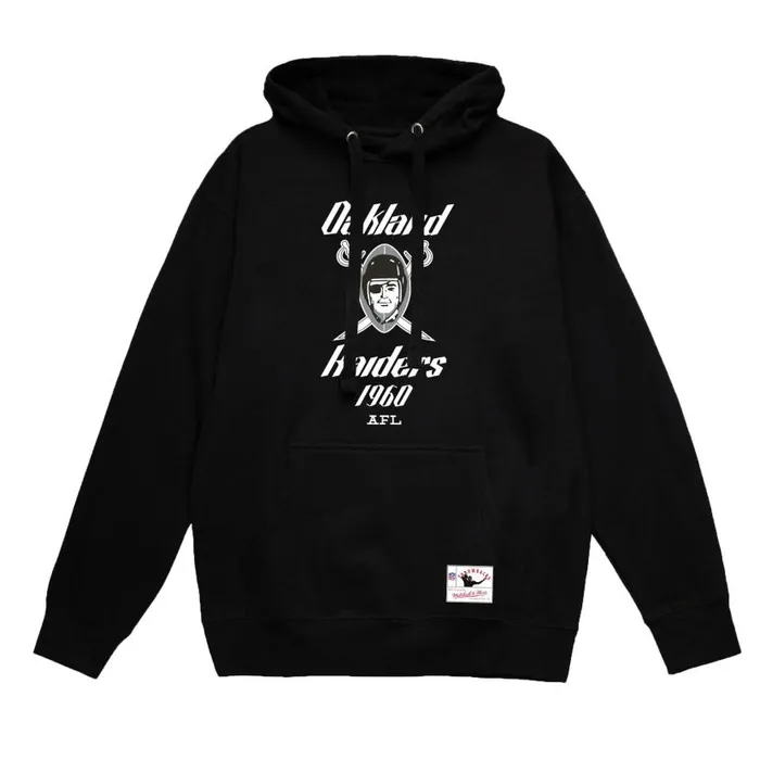 Hoodies and Sweatshirts Men Mitchell and Ness Basic Logo 2 Hoodie Oakland Raiders