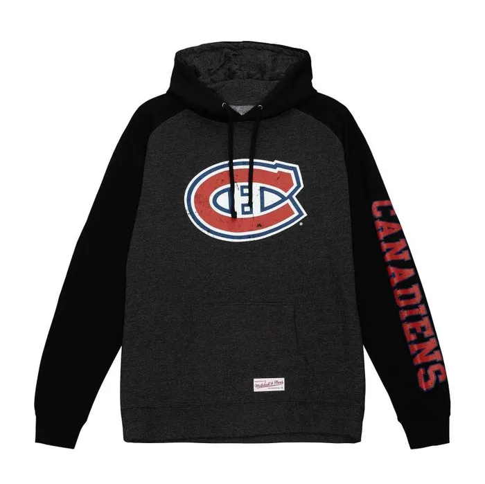 Hoodies and Sweatshirts Men Mitchell and Ness Distressed Logo Hoody Montreal Canadiens
