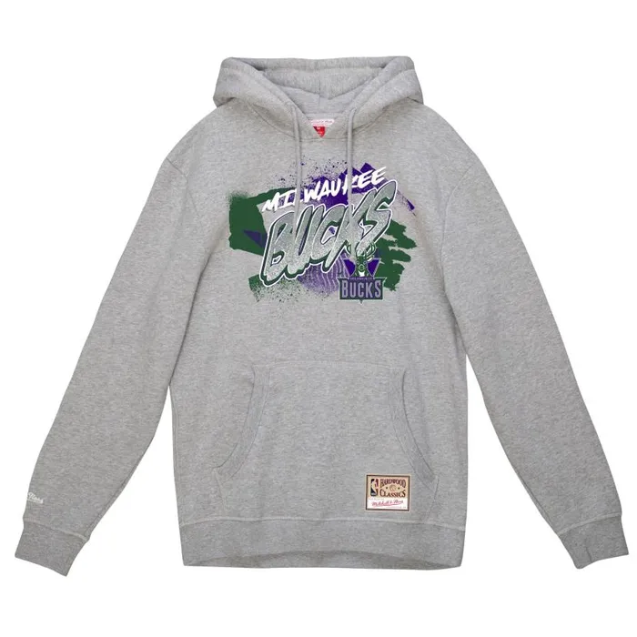 Hoodies and Sweatshirts Men Mitchell and Ness Graff Hoodie Milwaukee Bucks