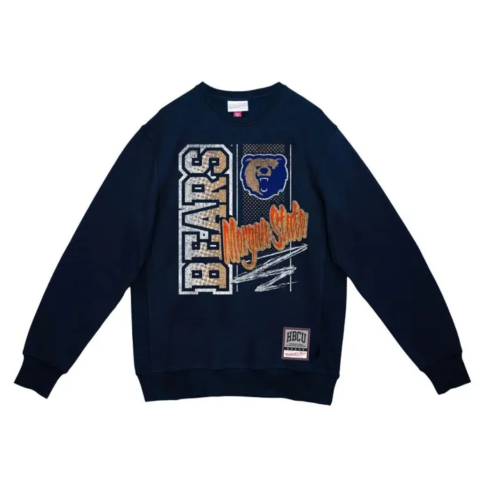 Hoodies and Sweatshirts Men Mitchell and Ness Halftime Script Crew Morgan State University Hoodies and Sweatshirts Men Mitchell and Ness Halftime Script Crew Morgan State University