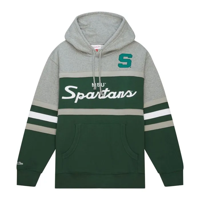 Hoodies and Sweatshirts Men Mitchell and Ness Head Coach Hoodie Michigan State University Hoodies and Sweatshirts Men Mitchell and Ness Head Coach Hoodie Michigan State University