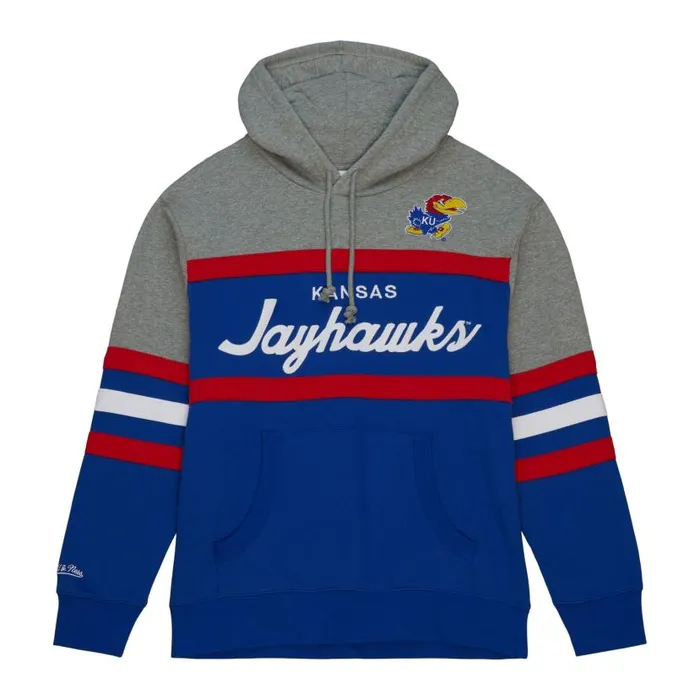 Hoodies and Sweatshirts Men Mitchell and Ness Head Coach Hoodie University Of Kansas