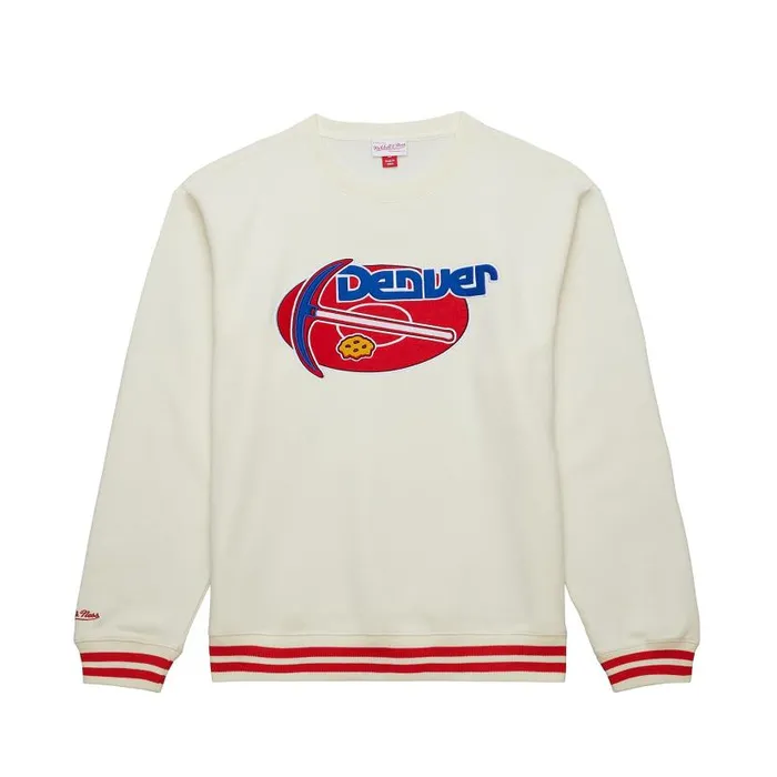 Hoodies and Sweatshirts Men Mitchell and Ness Heritage Fleece Crew Vintage Logo Denver Nuggets Hoodies and Sweatshirts Men Mitchell and Ness Heritage Fleece Crew Vintage Logo Denver Nuggets