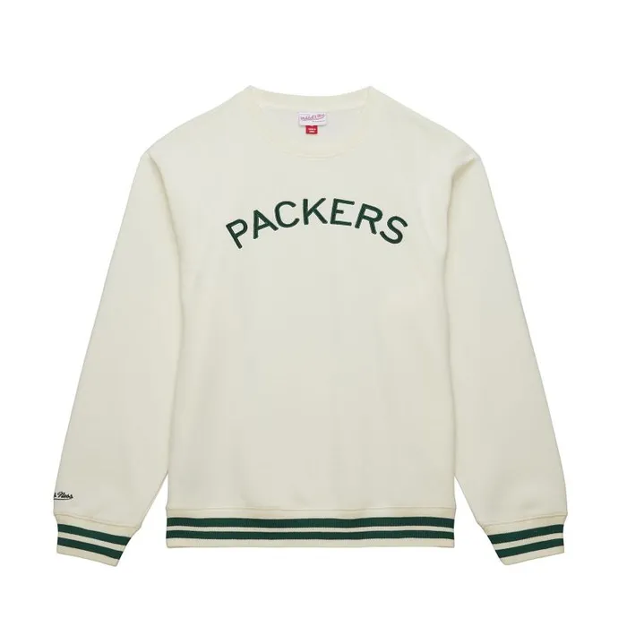 Hoodies and Sweatshirts Men Mitchell and Ness Heritage Fleece Crew Vintage Logo Green Bay Packers Hoodies and Sweatshirts Men Mitchell and Ness Heritage Fleece Crew Vintage Logo Green Bay Packers