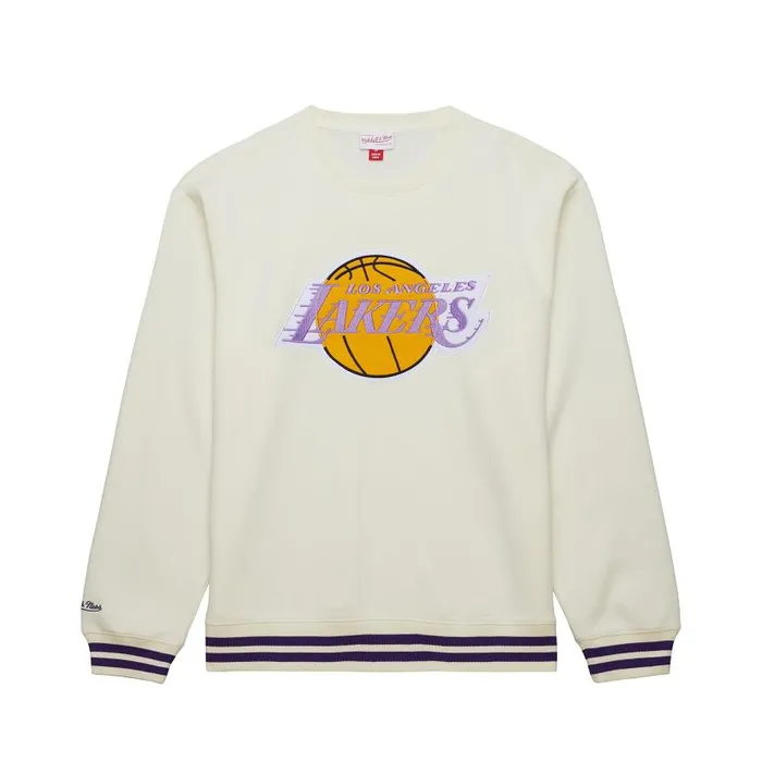 Hoodies and Sweatshirts Men Mitchell and Ness Heritage Fleece Crew Vintage Logo Los Angeles Lakers Hoodies and Sweatshirts Men Mitchell and Ness Heritage Fleece Crew Vintage Logo Los Angeles Lakers