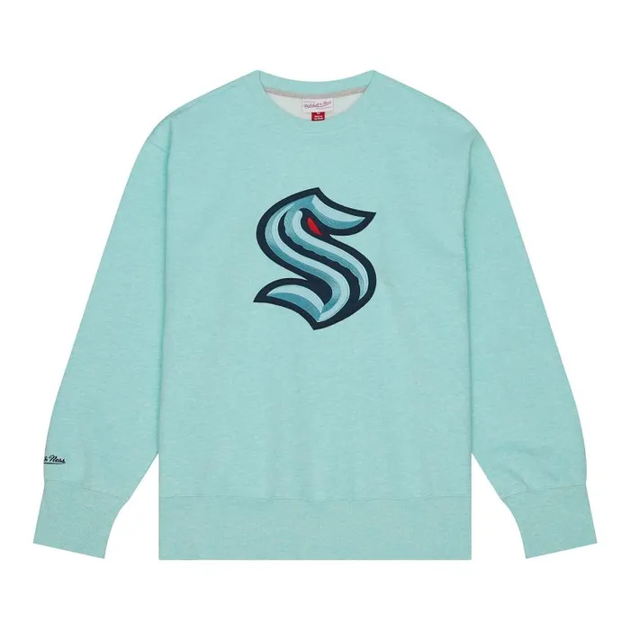 Hoodies and Sweatshirts Men Mitchell and Ness Playoff Win 20 Crew Current Logo Seattle Kraken Hoodies and Sweatshirts Men Mitchell and Ness Playoff Win 20 Crew Current Logo Seattle Kraken