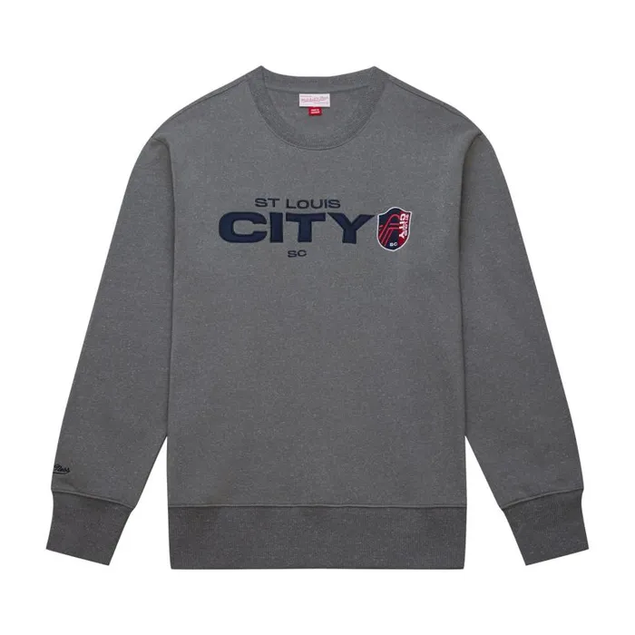 Hoodies and Sweatshirts Men Mitchell and Ness Snow Washed Fleece Crew Current Logo St Louis City SC Hoodies and Sweatshirts Men Mitchell and Ness Snow Washed Fleece Crew Current Logo St Louis City SC