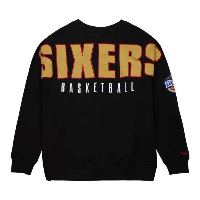 Hoodies and Sweatshirts Men Mitchell and Ness Team First Satin Fleece Crew Philadelphia 76ers Hoodies and Sweatshirts Men Mitchell and Ness Team First Satin Fleece Crew Philadelphia 76ers