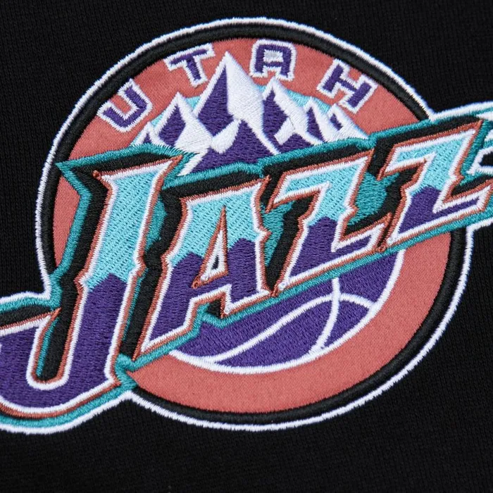 Hoodies and Sweatshirts Men Mitchell and Ness Team First Satin Fleece Crew Utah Jazz Hoodies and Sweatshirts Men Mitchell and Ness Team First Satin Fleece Crew Utah Jazz