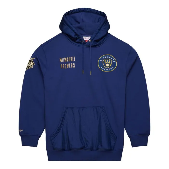 Hoodies and Sweatshirts Men Mitchell and Ness Team OG 20 Fleece Hoodie Current Logo Milwaukee Brewers Hoodies and Sweatshirts Men Mitchell and Ness Team OG 20 Fleece Hoodie Current Logo Milwaukee Brewers