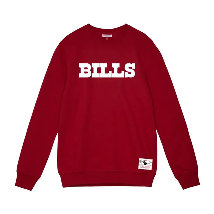 Hoodies and Sweatshirts Men Mitchell and Ness Team Wordmark 1 Crew Buffalo Bills