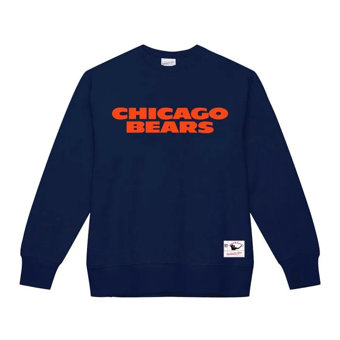 Hoodies and Sweatshirts Men Mitchell and Ness Team Wordmark 1 Crew Chicago Bears