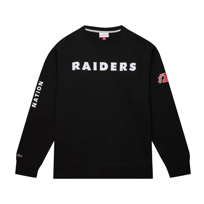 Hoodies and Sweatshirts Men Mitchell and Ness There And Back Fleece Crew Oakland Raiders Hoodies and Sweatshirts Men Mitchell and Ness There And Back Fleece Crew Oakland Raiders