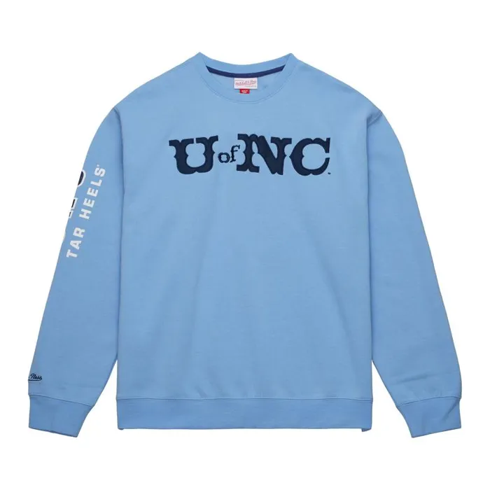 Hoodies and Sweatshirts Men Mitchell and Ness There And Back Fleece Crew University Of North Carolina Hoodies and Sweatshirts Men Mitchell and Ness There And Back Fleece Crew University Of North Carolina