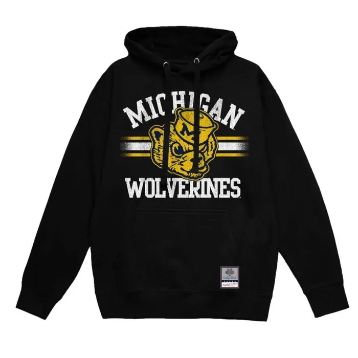 Hoodies and Sweatshirts Men Mitchell and Ness Vintage Stripes Pullover University Of Michigan Hoodies and Sweatshirts Men Mitchell and Ness Vintage Stripes Pullover University Of Michigan