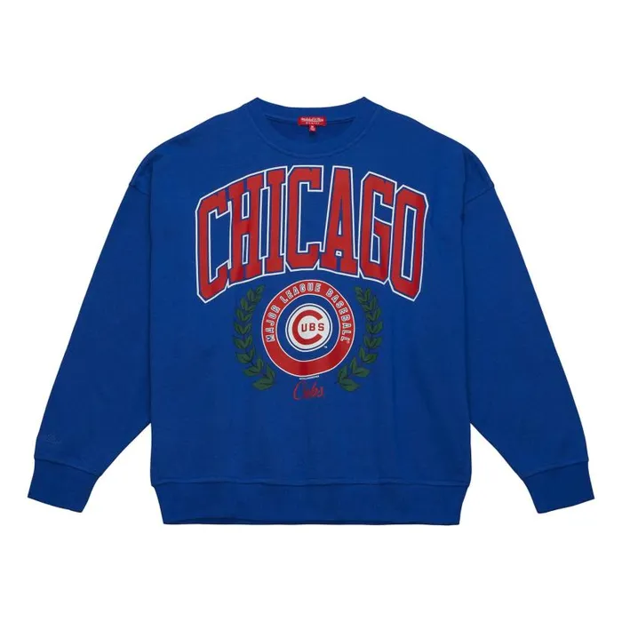 Hoodies and Sweatshirts Women Mitchell and Ness Womens Logo Lt Crew 20 Chicago Cubs