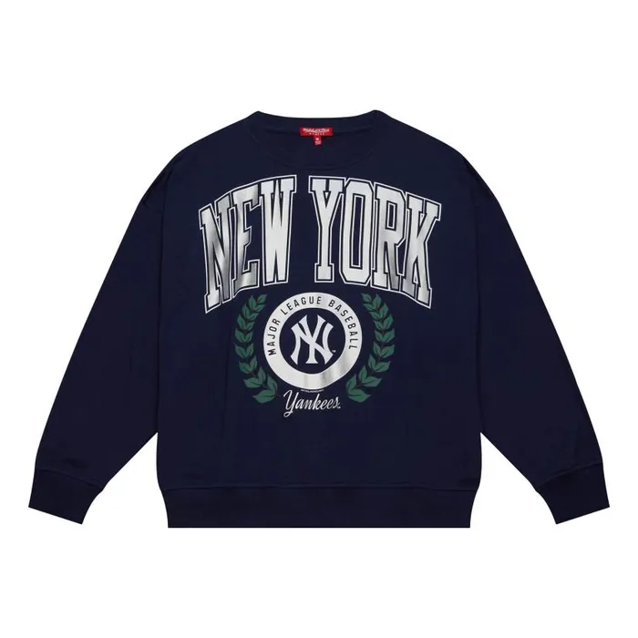 Hoodies and Sweatshirts Women Mitchell and Ness Womens Logo Lt Crew 20 New York Yankees
