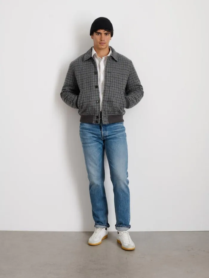 Houndstooth Bomber Men Alex Mill Jackets Coats