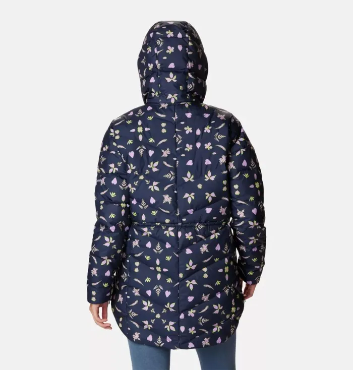 Icy Heights II Down Novelty Jacket Dark Nocturnal Cyanofrond Print Womens Columbia Sportswear Insulated and Down Icy Heights II Down Novelty Jacket Dark Nocturnal Cyanofrond Print Womens Columbia Sportswear Insulated and Down