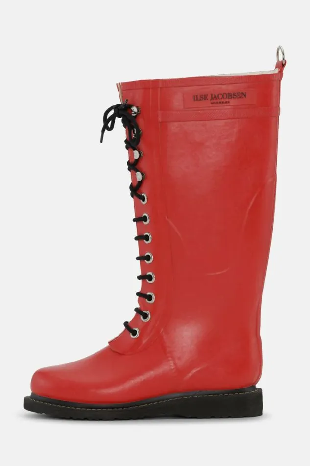Ilse Jacobsen Rainboots Long Long Rubber Boots Deep Red 8211 Women