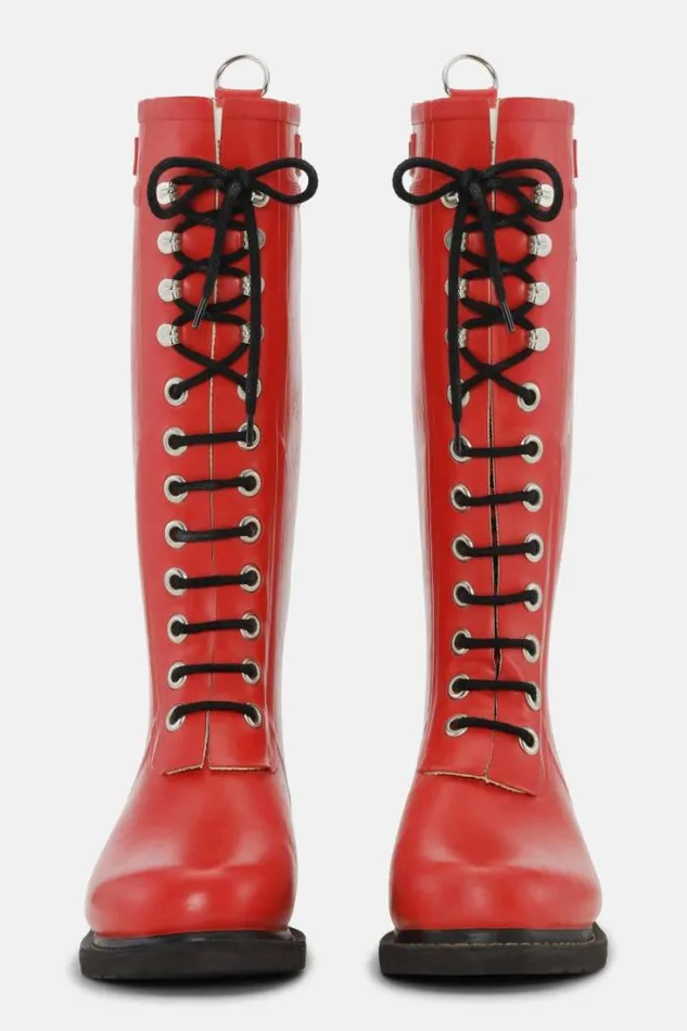 Ilse Jacobsen Rainboots Long Long Rubber Boots Deep Red 8211 Women